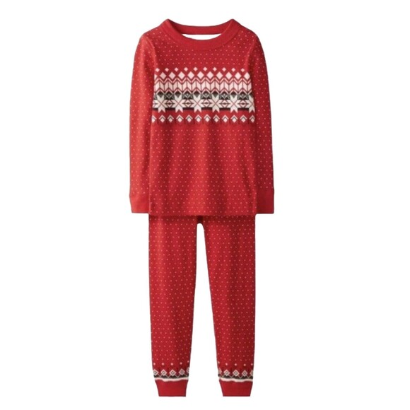 Hanna Andersson Long Johns Pajamas Christmas Fair Isle Kids Size 18-24 M 80 NEW
